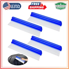 4 Pack 12” Silicone Car Drying Squeegee, 3-Layer T-Bar Water Blade Profession...