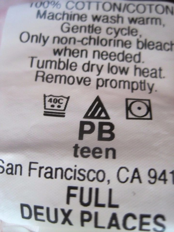 Lote 2 sábanas Pottery Barn para adolescentes Y volantes de polvo rosa cachemira tamaño completo Foto 4 de 4