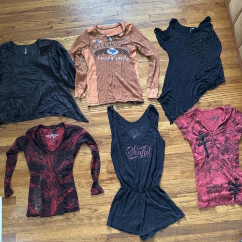 6 Stück Affliction & Sinful by Affliction Vintage Größe S M #23