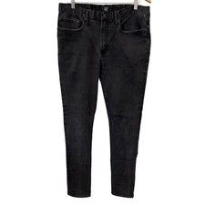 Gap Skinny Denim Jeans Men Size 34x34 Black Cotton Blend Pockets Work Streetwear
