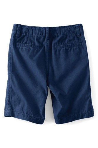 LANDS END Deep Sea School Uniform Flat Front Cotton Cadet Shorts Boys 16 NEW - Picture 5 of 7