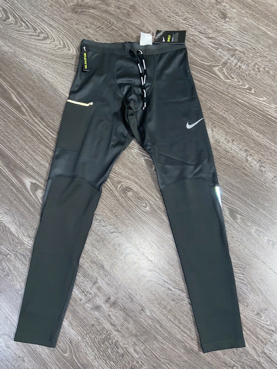 Nike Shield Men Running Training Tights Pants Charcoal BV5488-084