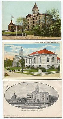 5 1910 era & 1 1930s Augustana College Rock Island Illinois Postcards