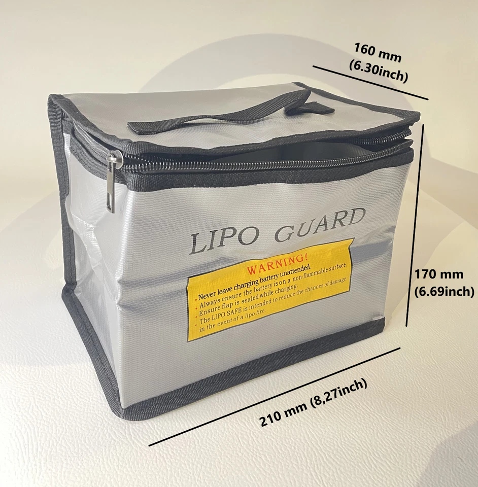 SAC LIPO BAG anti-feu inifugé charger batteries voitures RC safe 210x170x160mm - Photo 2/4