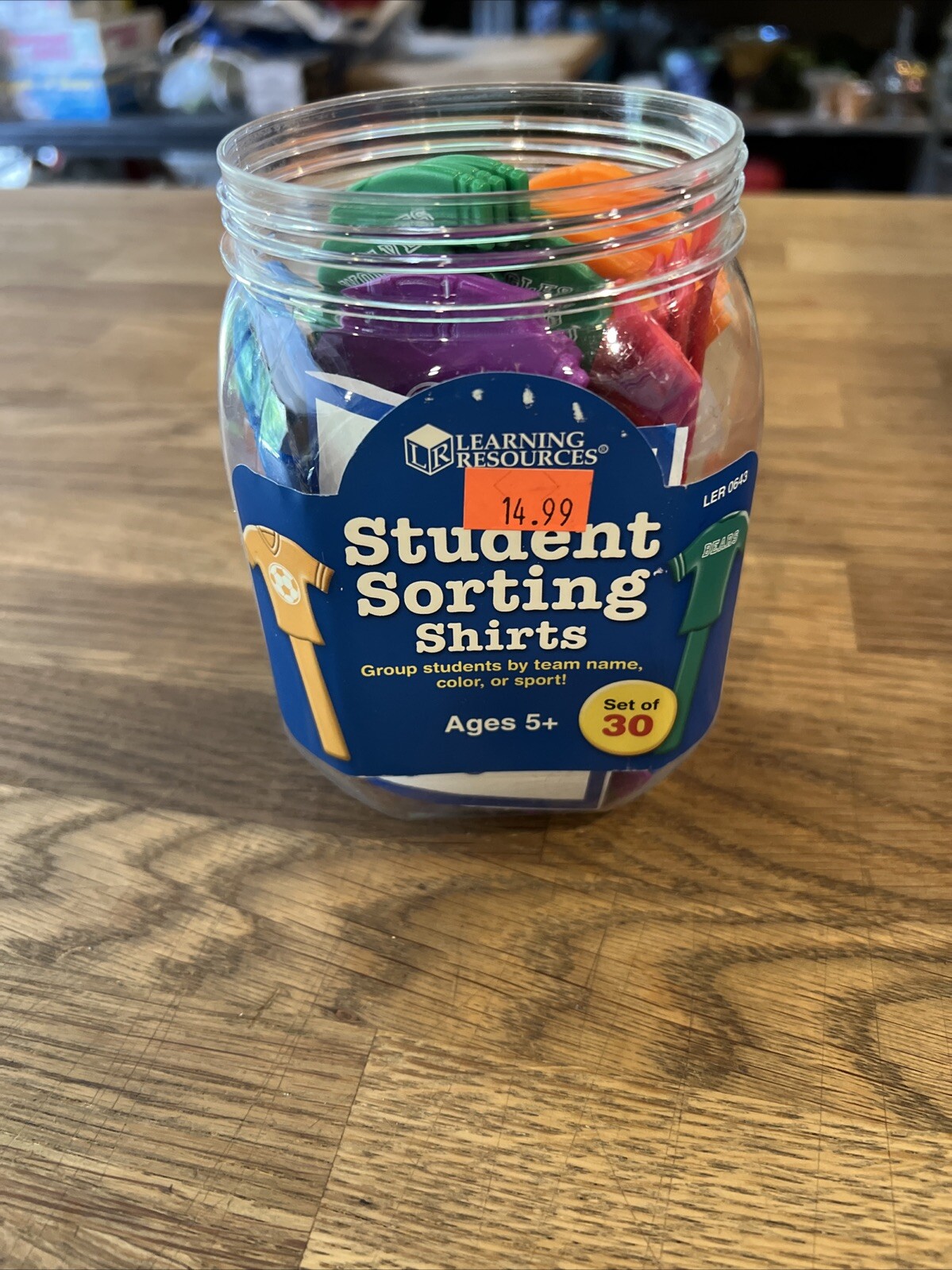 Learning Resources Team E Learning Game Set with 30 Sorting Shirts for School Supplies-image