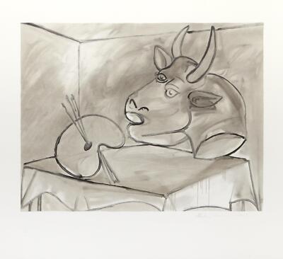 Pablo Picasso, Nature Morte a la Palette et la Tête, Lithograph on Arches Paper