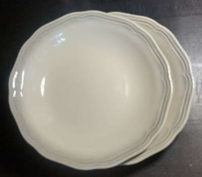 Oxford Brasil Vitramik Porzellan 2x Suppenteller Relief beige grau 21cm H. 3,6cm