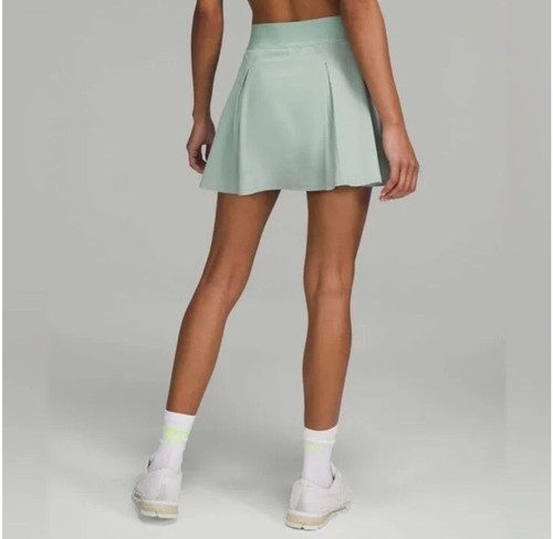 Lululemon Athletics Tennis Time Pleated Skort Mini Skirt Silver Blue Size 8 - Picture 3 of 13