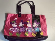 Minnie mouse Disney pink purple Large tote bag