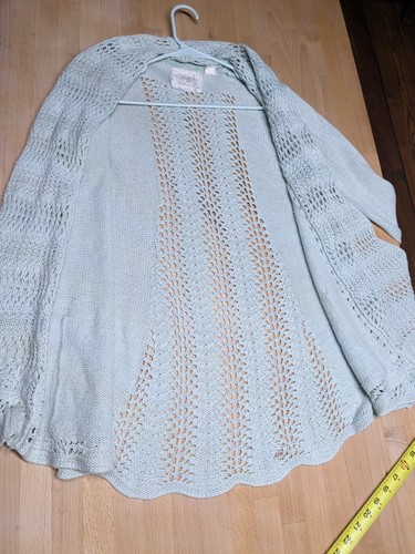 Anthropologie Angel of the North Knitted MINT Sweater Cardigan Long SIZE S(PRE-) - Picture 6 of 14