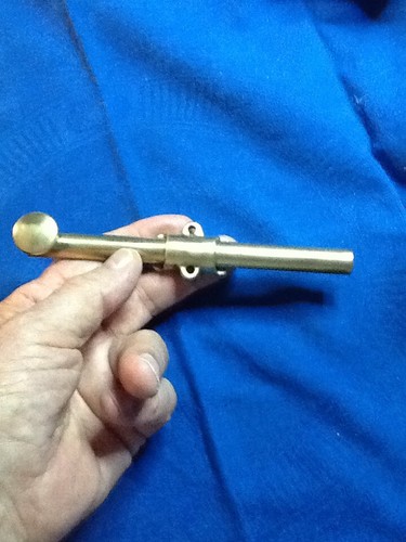 VINTAGE SOLID BRASS 6" SURFACE BOLT W / UNMATCHED RECEIVER 082224F - Picture 7 of 11