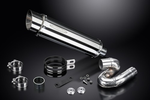 Triumph Street Triple R S RS 17-21 Slip On 14" Round Stainless Exhaust Muffler - Picture 3 of 5