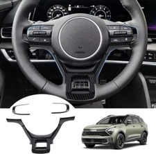 Gloss Carbon Fiber Print Steering Wheel Panel Cover Trim Fits 23-24 Sportage NQ5