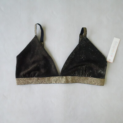 Colsie Bra Bralette Wireless Soft Cup Glitter Lame Coquette Size Large