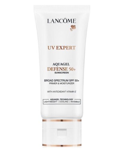 Protector solar facial Lancôme UV Expert Aquagel FPS 50 - 1 oz 30 ml nuevo en caja sellado caducidad 2027 - Imagen 2 de 7