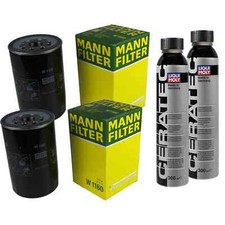 2x filtr oleju MANN-FILTER W 1160 + 2x LIQUI MOLY Cera Tec 3721