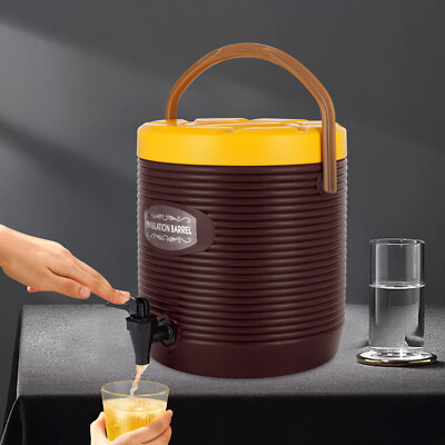Brown 13L (11L Actual) Insulated Stainless Steel Beverage Dispenser with Faucet