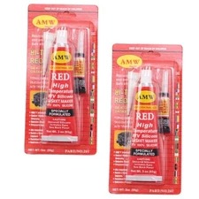 2 Red RTV Silicone Gasket Maker High Temp Sealant for Auto Engine Valve Cover