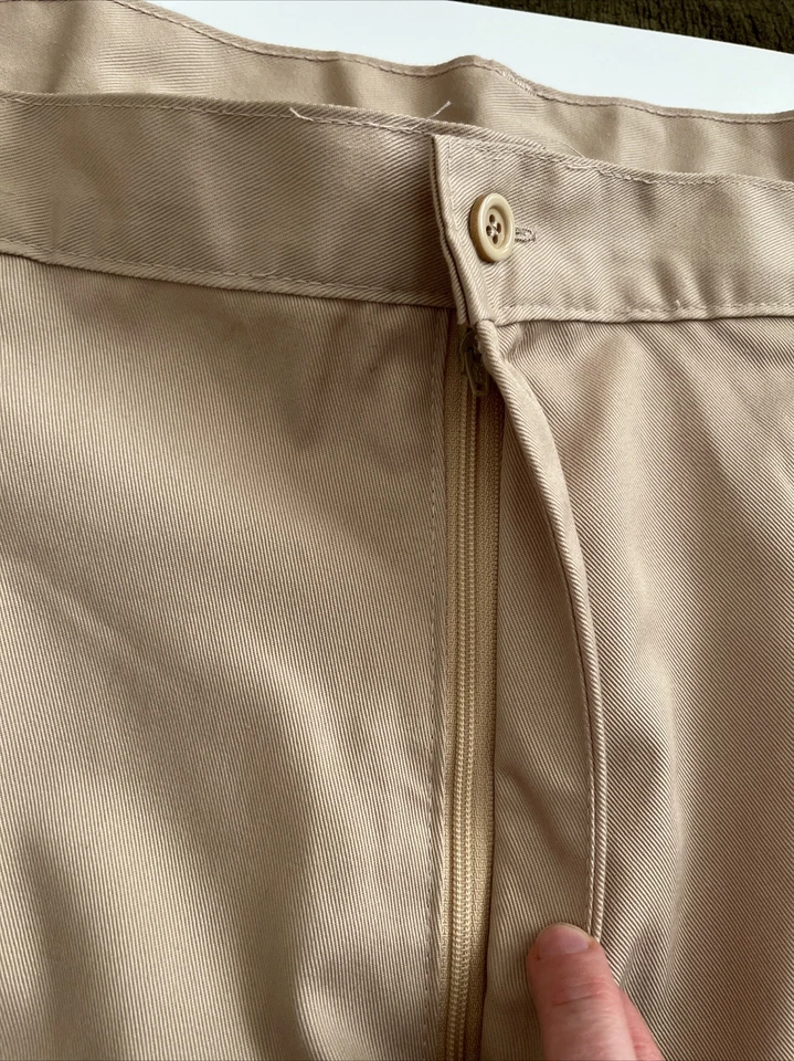 Винтажный новый с Ярлыками машинка для стрижки совершенно мужские шорты размер 40 с манжетами плиссированные платье хаки желтовато-коричневый - Изображение 4 из 4