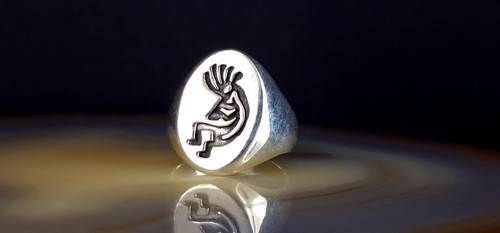 Ring Silber 925 Indianer Kokopelli Dancer 20,0 mm geschwärzt - ausgefallen - Bild 2 von 5