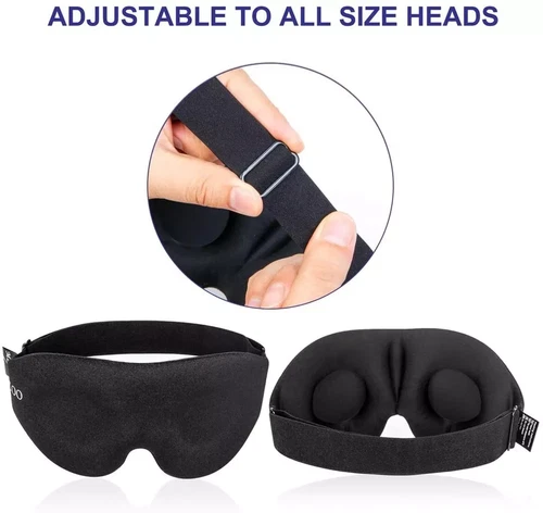 3D Travel Silk Eye Mask Sleeping Soft Padded Shade Cover Rest Relax Blindfoldd - Picture 7 of 9