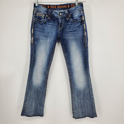 Rock Revival Hemmed Posey Easy Boot Cut Lighter Wash Women's Denim Jeans 26