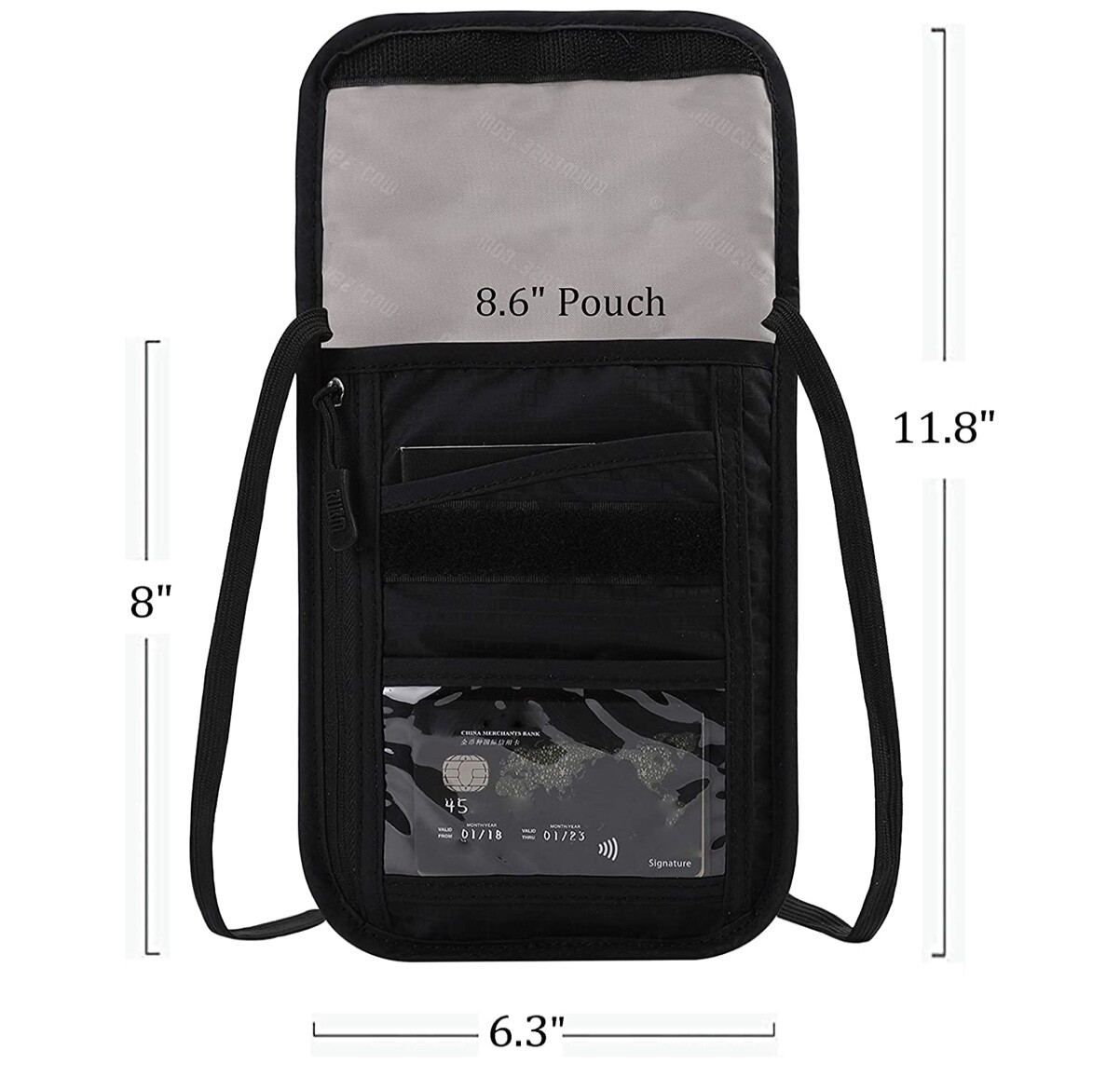 BUBM Unisex Travel Neck Pouch Wallet with RFID Blocking &ndash; Passport Holder&nbsp;