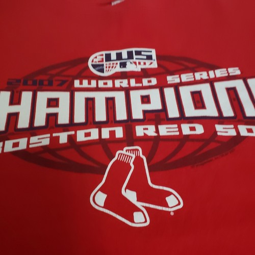 Boston Red Sox T-Shirt Mens XL 2007 World Series Champions Red Crewneck Cotton - Picture 8 of 8