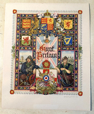 Arthur Szyk Title Page for Great Britain First Edition 1947 Lithograph USA 8x10''