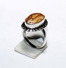 Crazy Lace Agate Gemstone Oval Shape Handmade Ring Jewelry Size 8.5 Inches