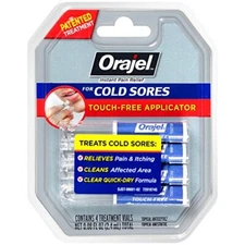Orajel Touch-Free Applicator for Cold Sores, 4 Treatment Vials