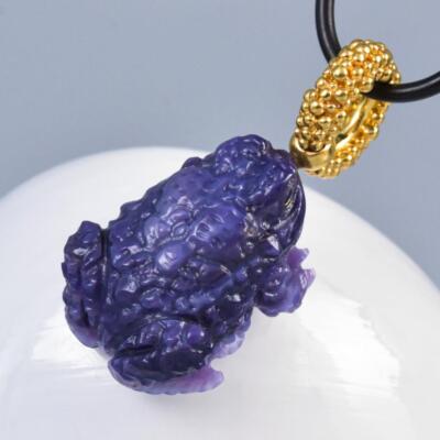 Agustus-Collection Toad Frog Anhänger Lila Muschel & Gold Vermeil 925 11,92 g