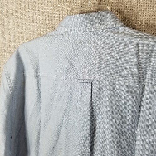 Trader Bay Short Sleeve Button Up Shirt 100% Cotton Men's M Lt Blue Weave NWT - Picture 8 of 11