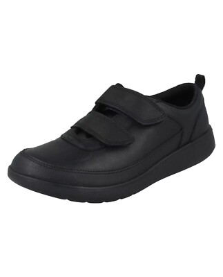 Jungen Clarks Hook & Loop Leder & Synthetik Schulschuhe Scape Flare 5 F / EU 38