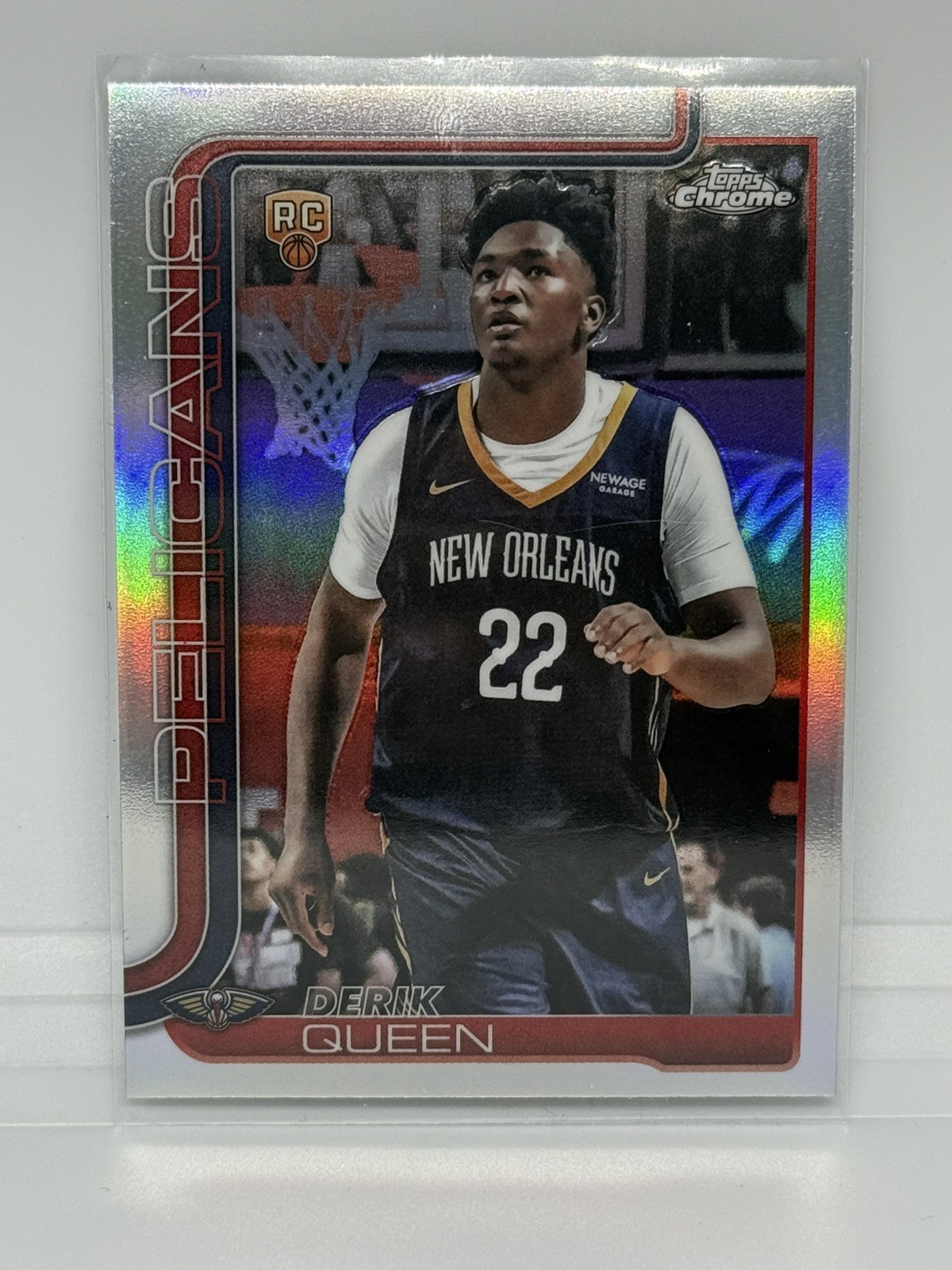 2025-26 Topps Chrome Derik Queen Silver Refractor #263 RC New Orleans Pelicans