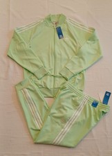 New Adidas Originals Superstar Tracksuit Semi Green Spark/White Men's Size LG
