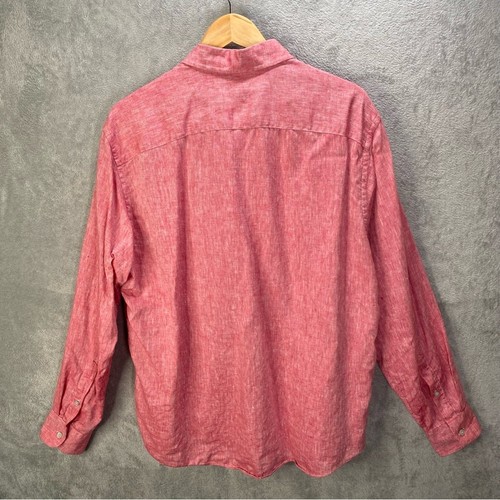 Untuckit Shirt Men Size XL Red 100 Linen Wrinkle Resistant Certan De May Resort - Picture 3 of 14