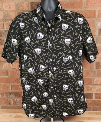 VSTR Premium Shirt Mens 2XL Panda All Over Print Japanese Panda Short Sleeve