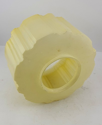 Vintage Art Deco Lemon Yellow Empire Stepped Glass Light Shade - Picture 4 of 4