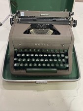 Vintage Royal Quiet De Luxe Typewriter 1950s Olive Green Working USA New Ribbons thumbnail