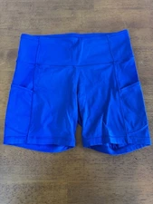 Lululemon Fast and Free Short 6" Non Reflective Sz 8 Larkspur Blue w Pockets