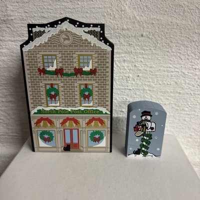 VTG 2001 Cat s Meow North Pole Post Office & Snowman Mailbox