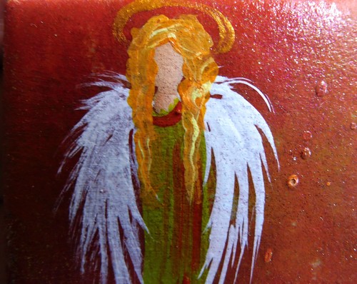 Ángel de la Guía Brillo Cambio de Color en Azulejo Cerámico Imán Arte por Rain Crow - Imagen 3 de 5