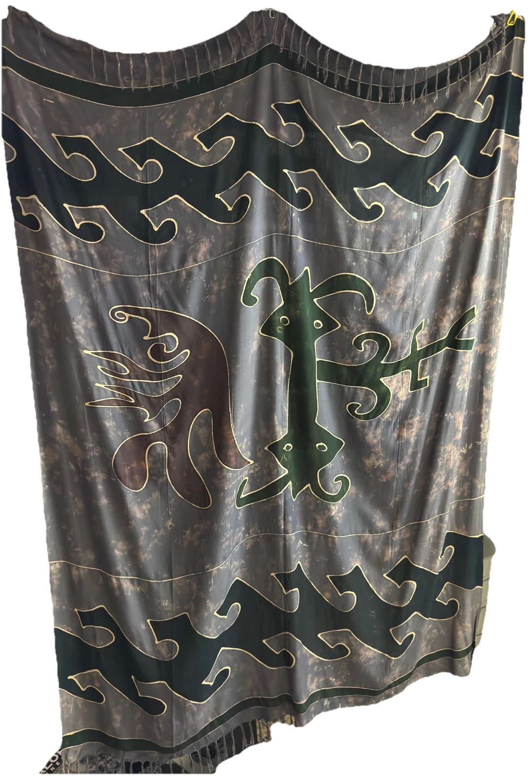 Vintage 90s Rayon Scarf/Sarong/Wall Hanging, light & airy, great at the beach