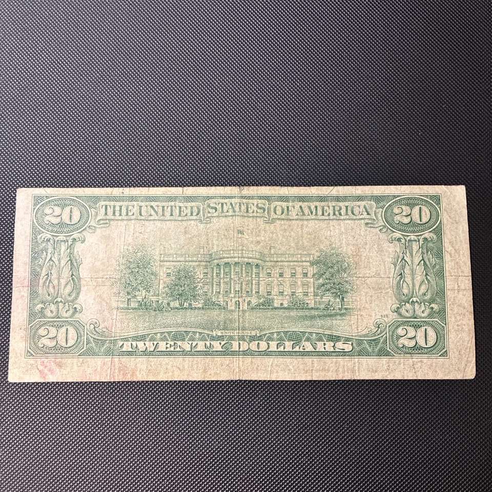 Série 1934-C nota de 20 dólares nota da Reserva Federal circulada - Imagem 4 de 4