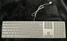 Genuine Apple A1243 USB Wired Aluminum Keyboard w/ Numeric KeyPad - Tested Works