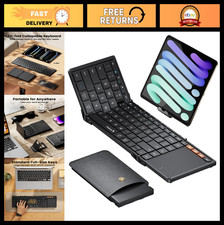 Foldable Bluetooth Keyboard with Touchpad, Portable Full Size Keys for Laptop/Ta