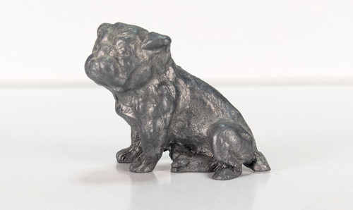 VTG Pewter Metal 1-1/2" Miniature Figurine of American Bulldog Kitsch Keepsake