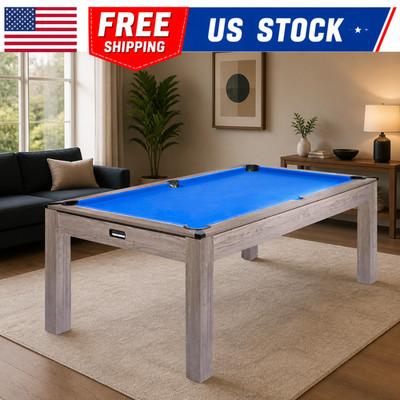 7 FT Pool Tables with Wood Finish - Felt, 84'' Billiard Tables for Game Room Home