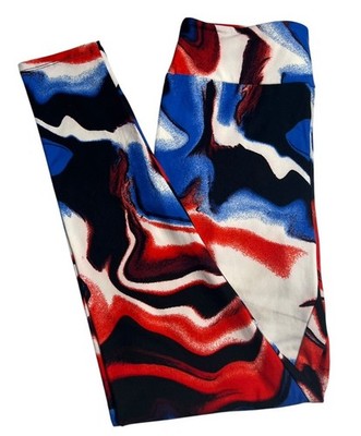 LuLaRoe Leggings OS One Size Patriotic America TIE DYE Swirl MARBLE Flag USA Fun